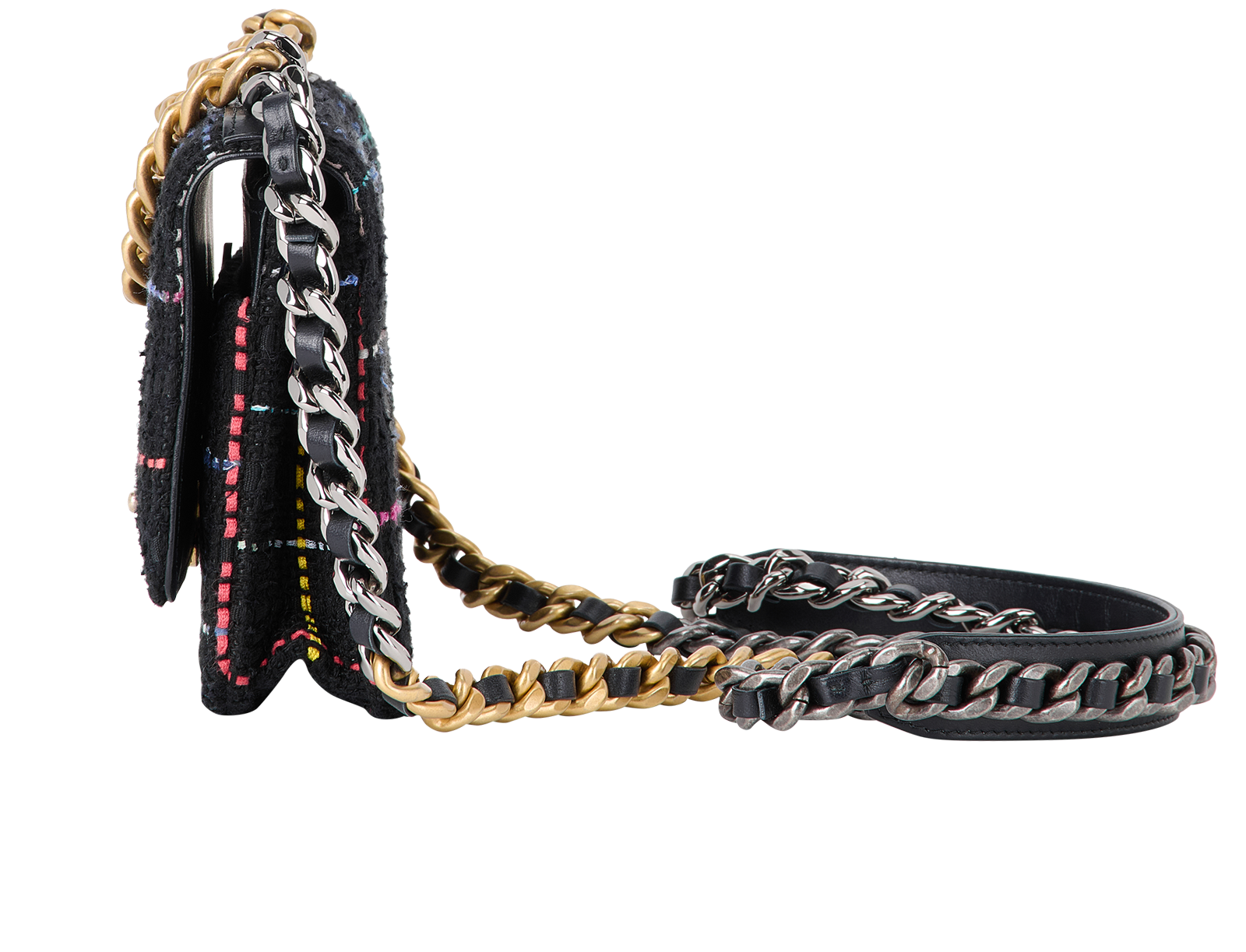 19 Wallet On Chain, &pound;1,800, Handbags, Black/Blue/Green/Pink/White/Yellow, Leather/Tweed, Bottom view